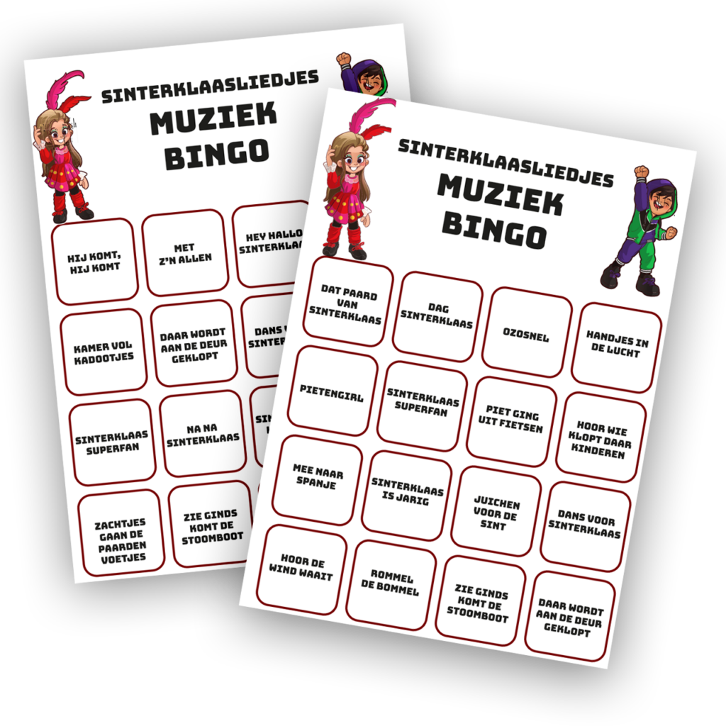 Download en print de Sinterklaas muziek bingo kaart!